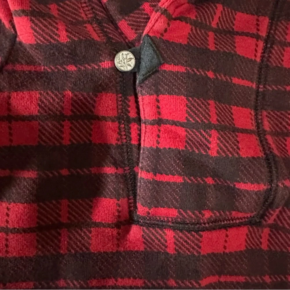 Ralph Lauren red black plaid shawl collared ruffled dress toddler 18 mo girls